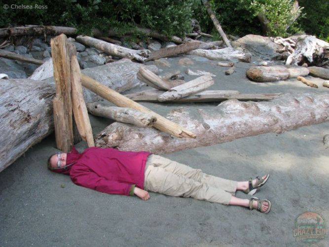 I'm lying on the beach exhausted