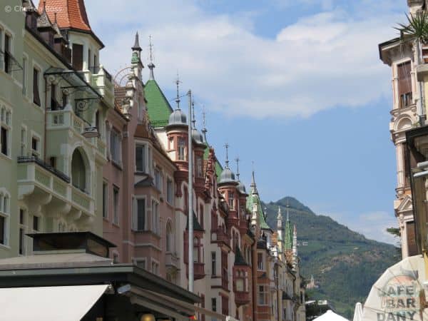 The Italian houses in the town of Bolzano.