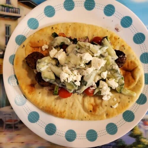 Chicken gyro on a plate