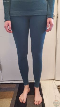 Picture showing lady wearing the Merino pant base layer.