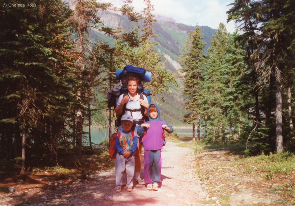 Backpacking to Kinney Lake when I was six years old and my brother was four years old. 