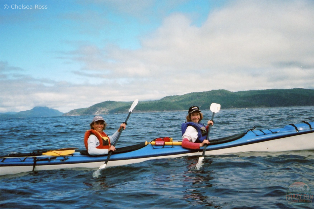 My mom and I kayaking near the Copeland Islands.