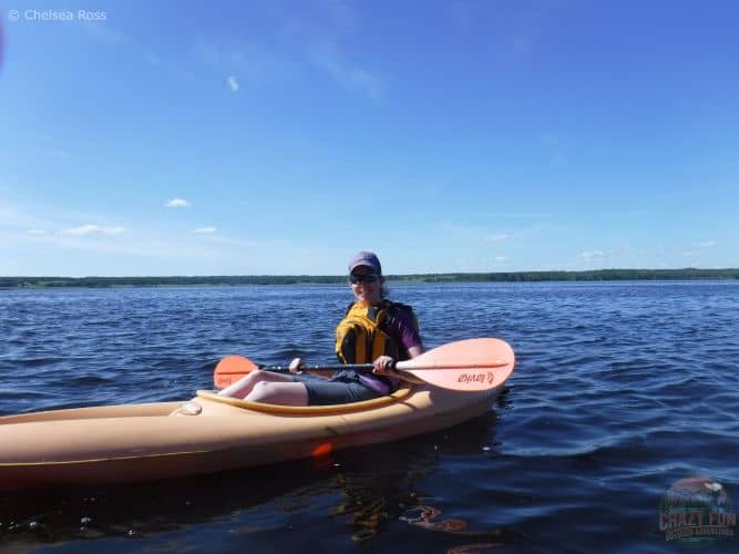 I'm sitting in my kayak on the water