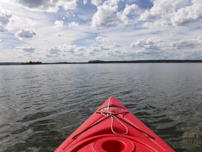 Showing the calm water in front of my kayak