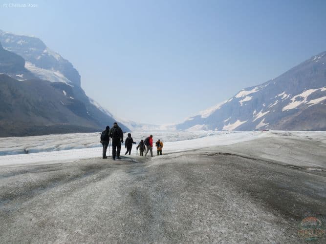 Athabasca Glacier Hike: Our group is being guided up the glacier. 