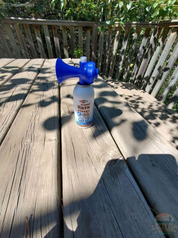 A horn I brought to use if I saw a bear.