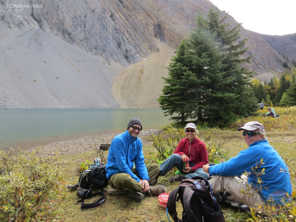 The best larch hikes have my family, Kris and I sitting at Chester Lake eating our lunch.