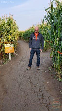 Man showing the different directions you can take in the maze.