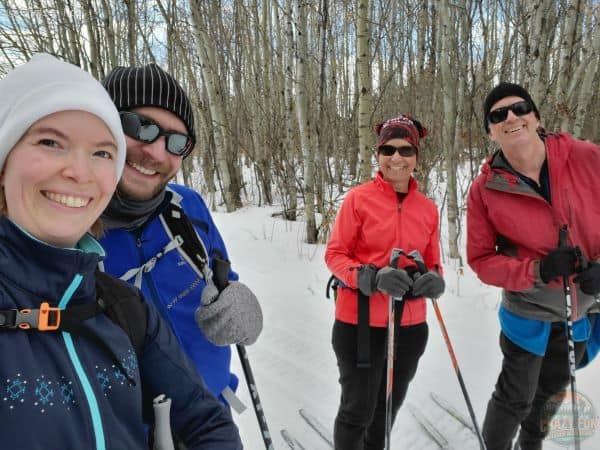 Family quality time at Christmas includes cross-country skiing! 