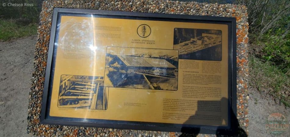 A sign talking about the Habbakuk found in lake Patricia.