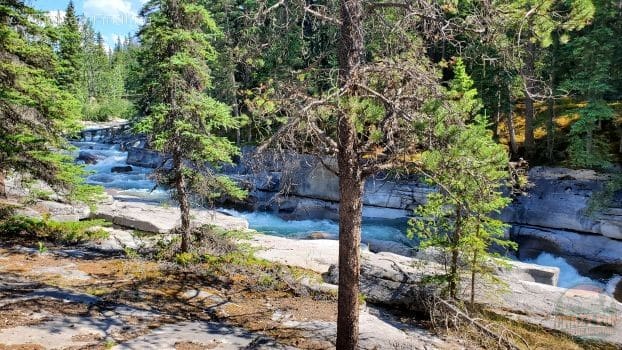 River flowing into Maligne Canyon
