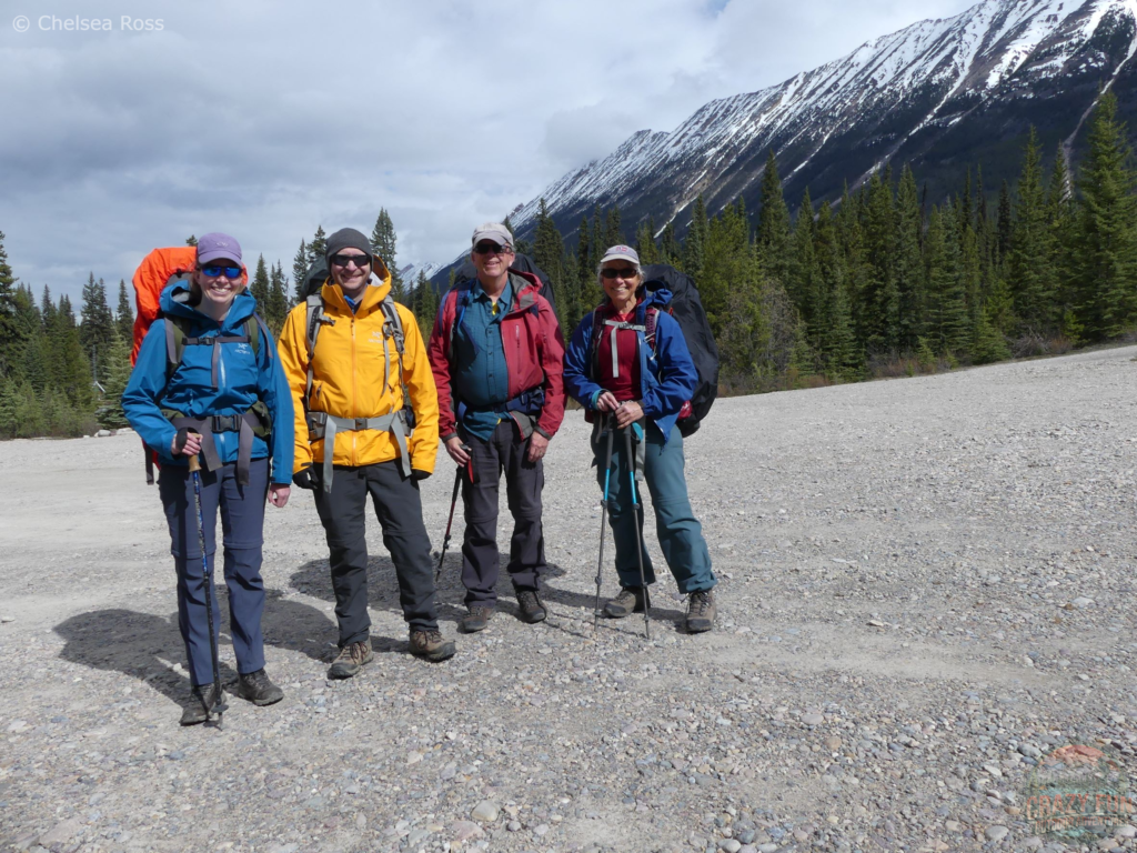 Presume outdoor competence in kids.  My family, Kris and I took a selfie before we started to backpack the Poboktan trail. 