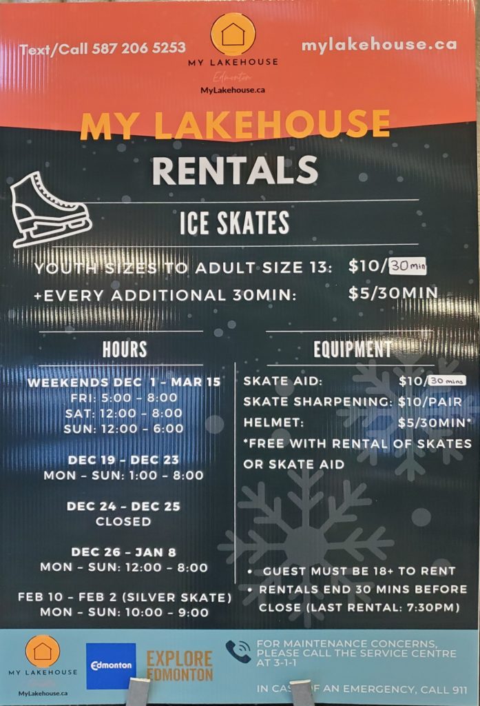 Skate rental prices.