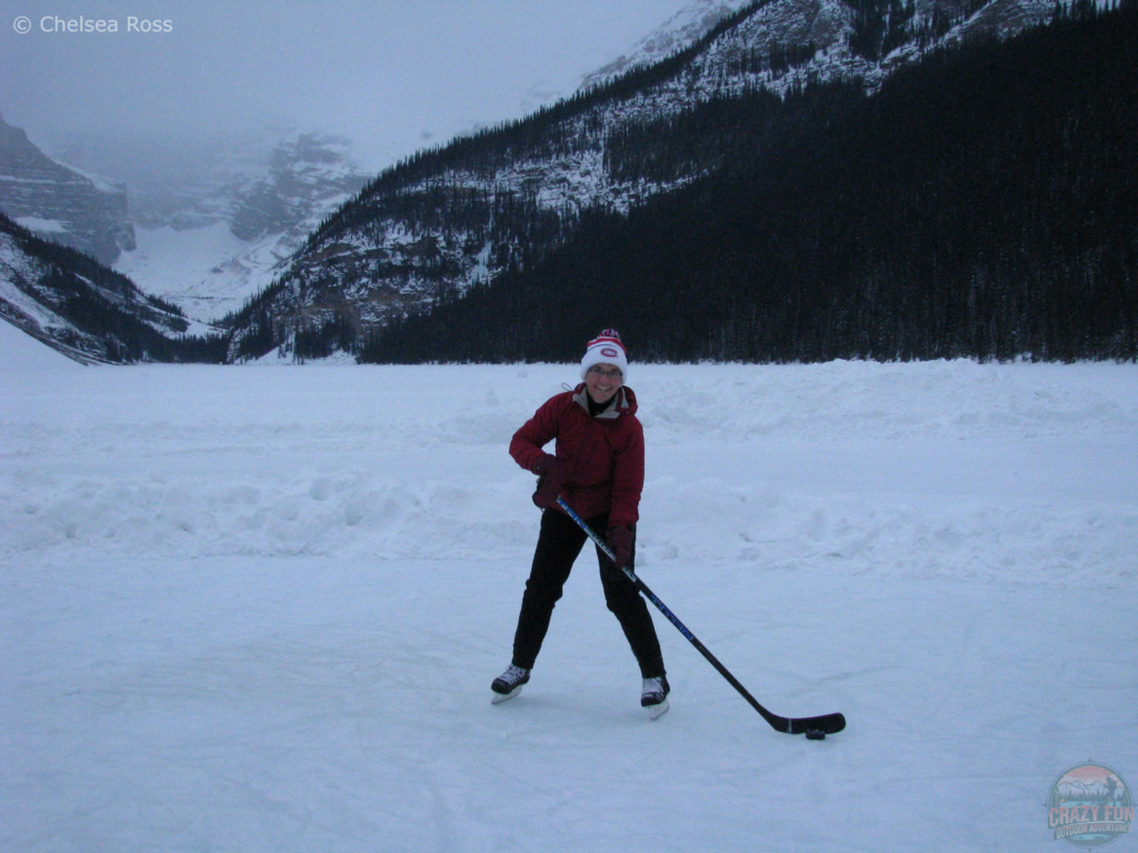 Mom is playing hockey.