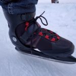 Our tester is wearing the K2 F.I.T Men's Ice Skates. It's a side angle of the skate.