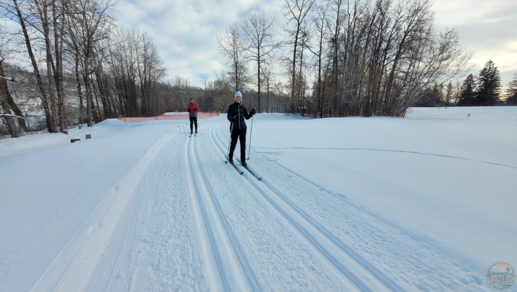 Dad and I skiing.