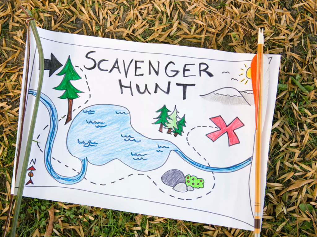 A scavenger hunt map.