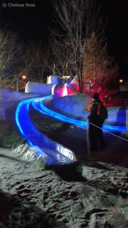 Ways to spend time outdoors: Flying Canoe Volant. A slide is lit up in blue.