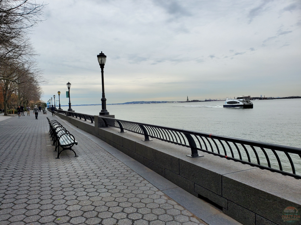 Walkway along the south side of lower Manhattan.