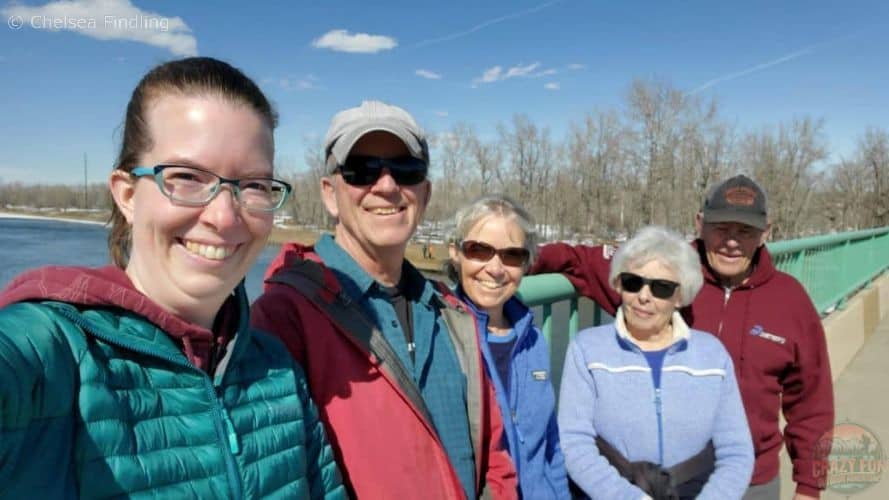 Group shot on a bridge