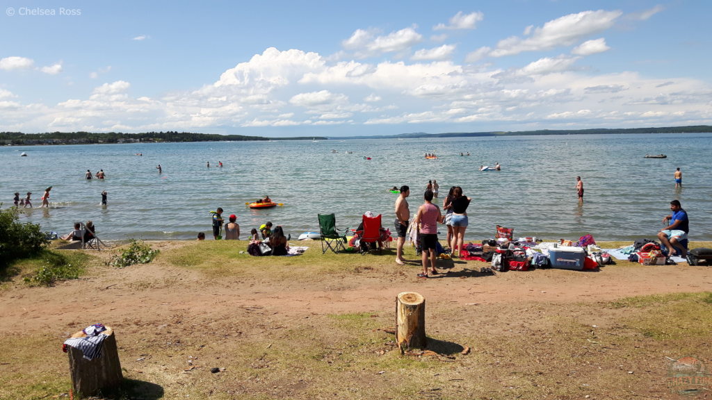 People enjoying swimming in Sylvan Lake.