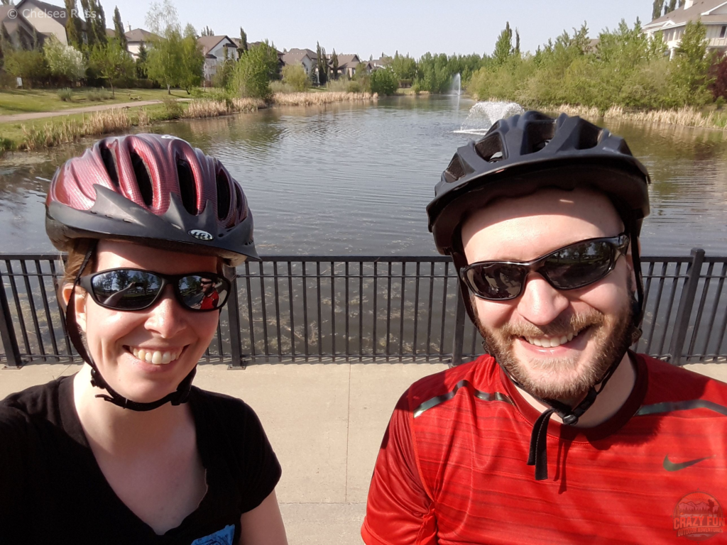 Summer outdoor adventures includes biking with my partner.