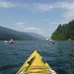 Kayaking in Revelstoke with my family.