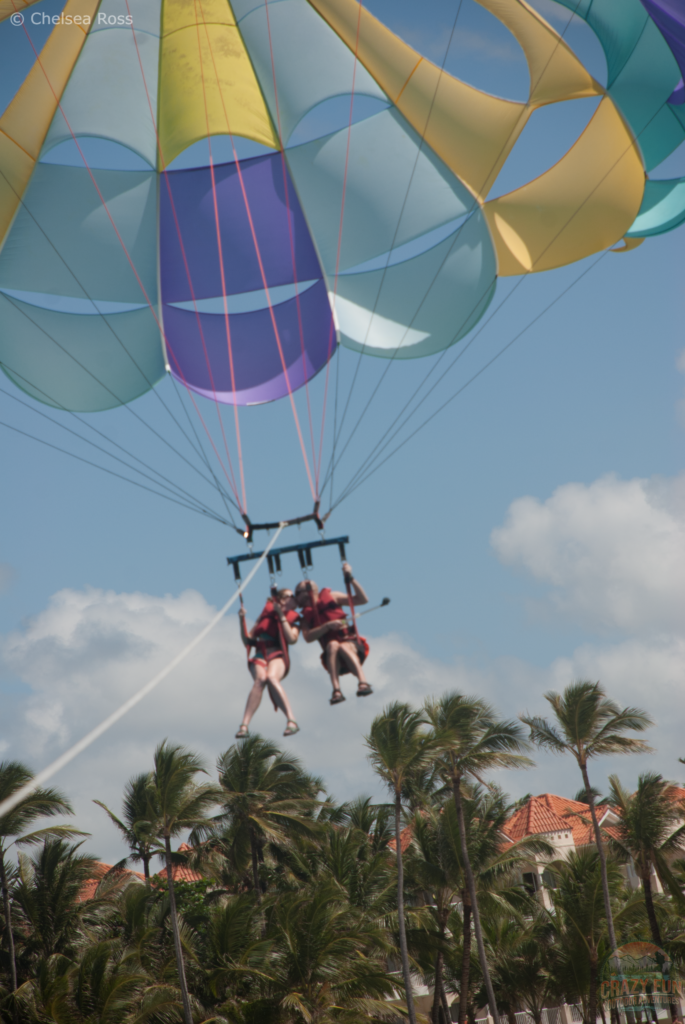 A couple parasailing in Punta Cana. 