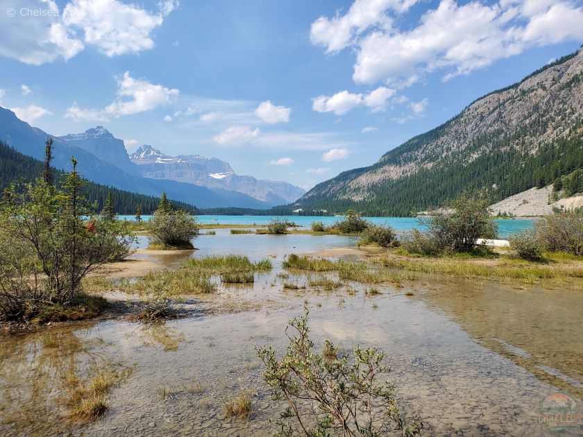 Gorgeous lake while camping at Waterfowl Lakes during four seasons in Banff National Park.