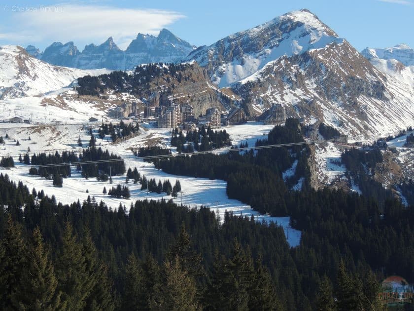 A view of Avoriaz, France from a distance.