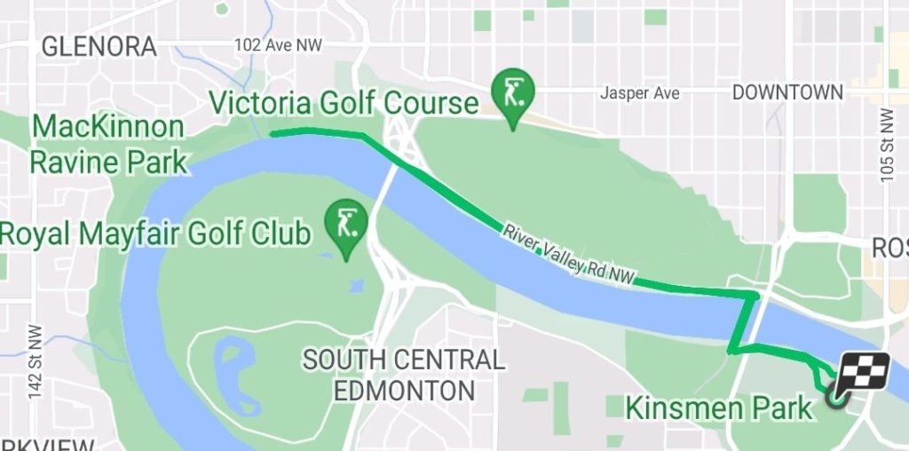River valley trails from MacKinnon Ravine Park in Edmonton.
