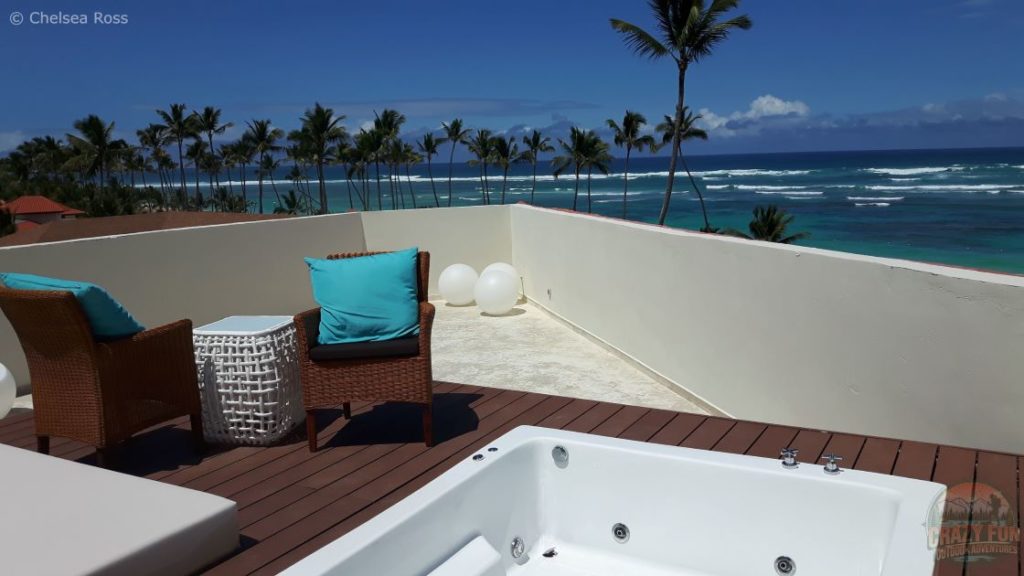 Looking at the beach from our suite in Punta Cana.