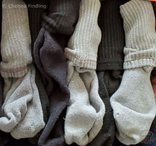 Light and dark grey socks