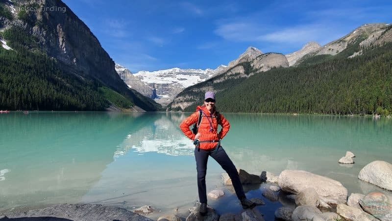 Hikes near Banff include walking around Lake Louise.