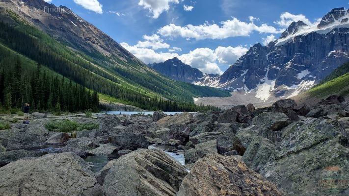 Hikes near Banff shows me at Consolation Lakes. 