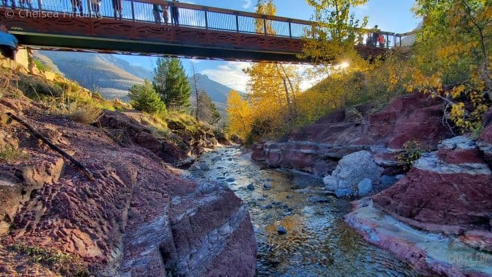 Waterton fall includes hiking at Red Rock Canyon.