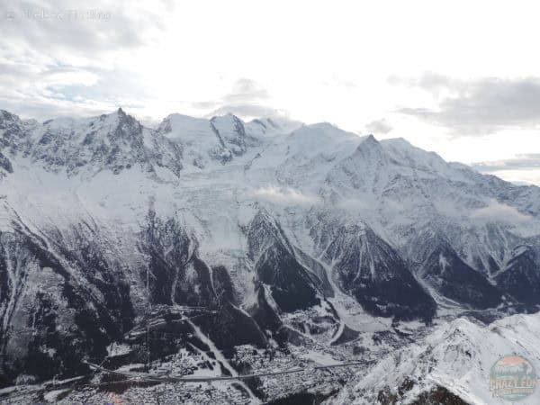 Overlooking the winter valley in Chamonix