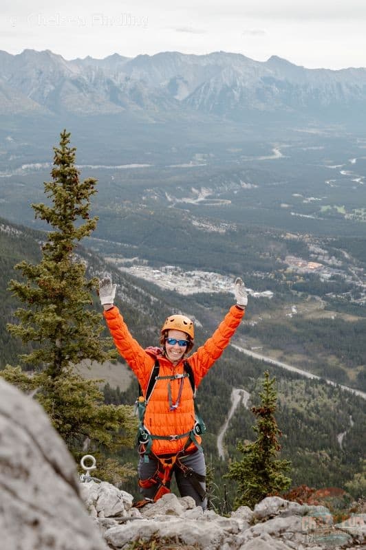 Celebrating at the top of the Via Ferrata