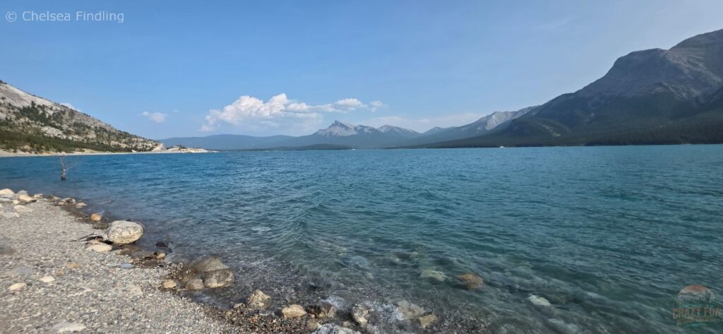 View of the beautiful Abraham Lake 