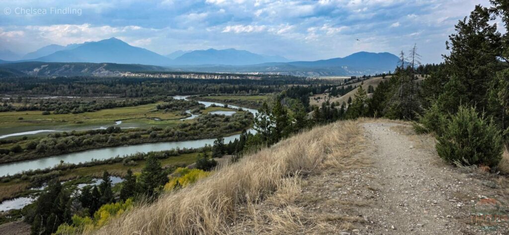 Walking along the Old Coach Trail surrounded by autumn foliage.