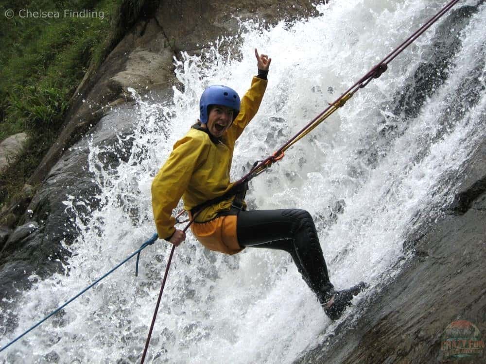 Girl canyoning the Cline River. 
