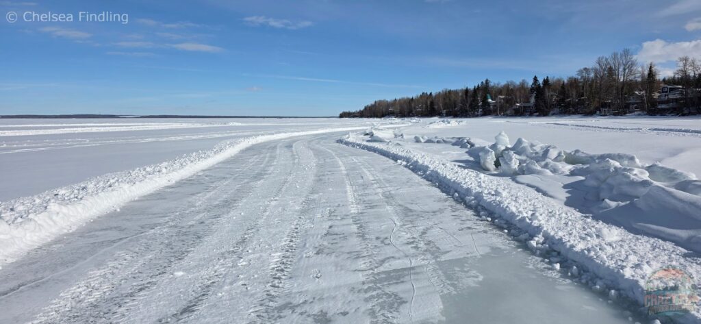 A skateway with ice formations. 